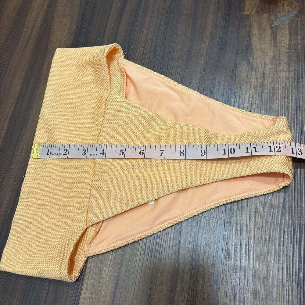 NWT Aerie Sz Medium 2PC Swim Set Orange V Wire Bra High Waisted Bottoms Bikini - Picture 9 of 10